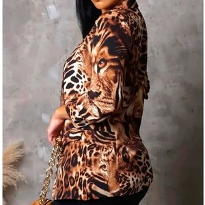 Animal print blazer